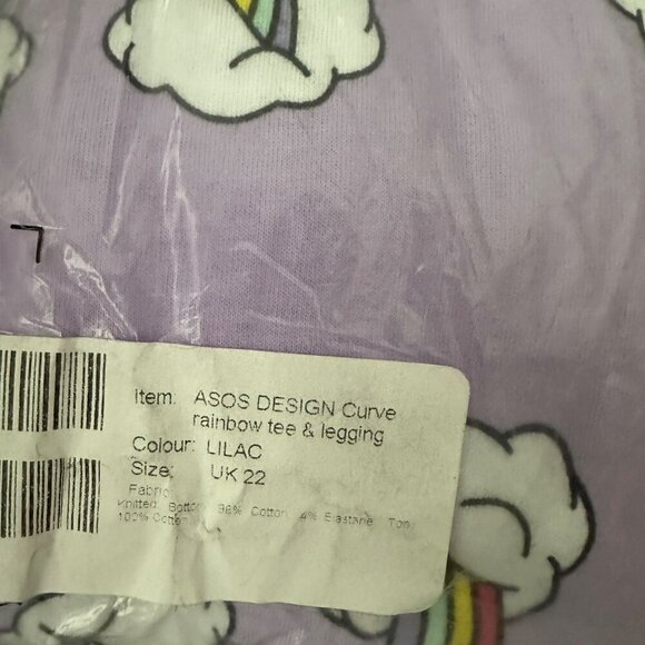 ASOS Rainbow Cloud Pajama Set Womens Loungewear Short Sleeve Top & leggings - Picture 10 of 10